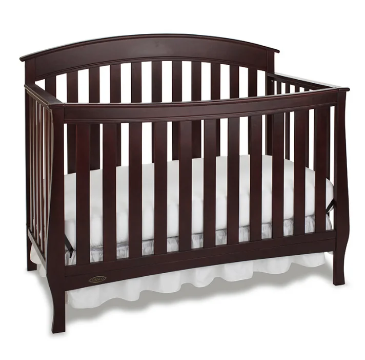 Adjustable Furniture Cot For New Born Wooden Baby Sleeping Bed