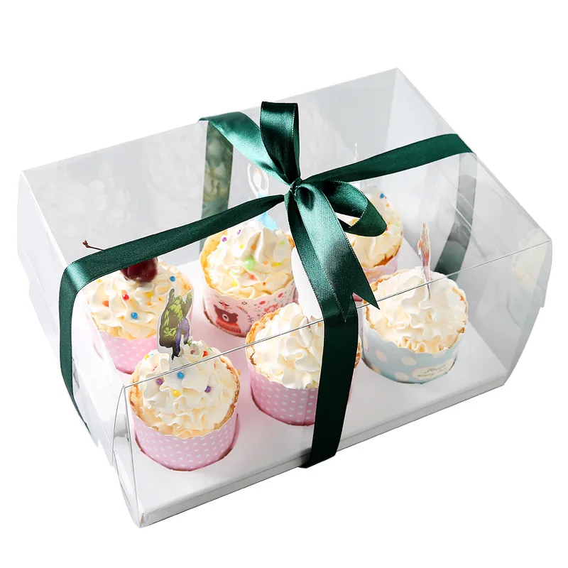 Custom Luxury Cupcake Box High Quality Wedding Cupcake Boxes With Clear Window