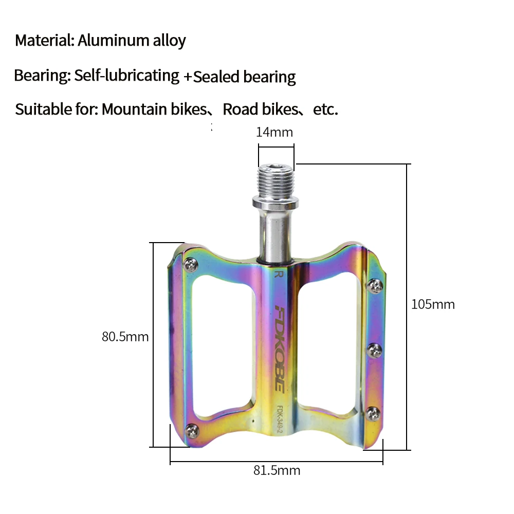 AKANTOR ultralight aluminum alloy cycle non-slip pedal mountain road bike rainbow color bicycle pedales other bicycle parts