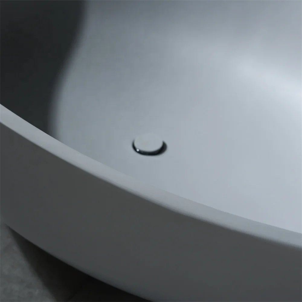 Modern Freestanding Solid Surface Bath Tub High Quality Acrylic Resin Stone Bathtub with Luxury artificial for Soaking
