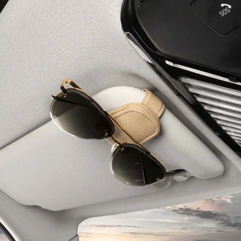 Universal Sunglasses/Eyeglasses Stand Fastener Pen Case Card Ticket Holder Sun Visor Glasses Box Auto Interior Car Accessories