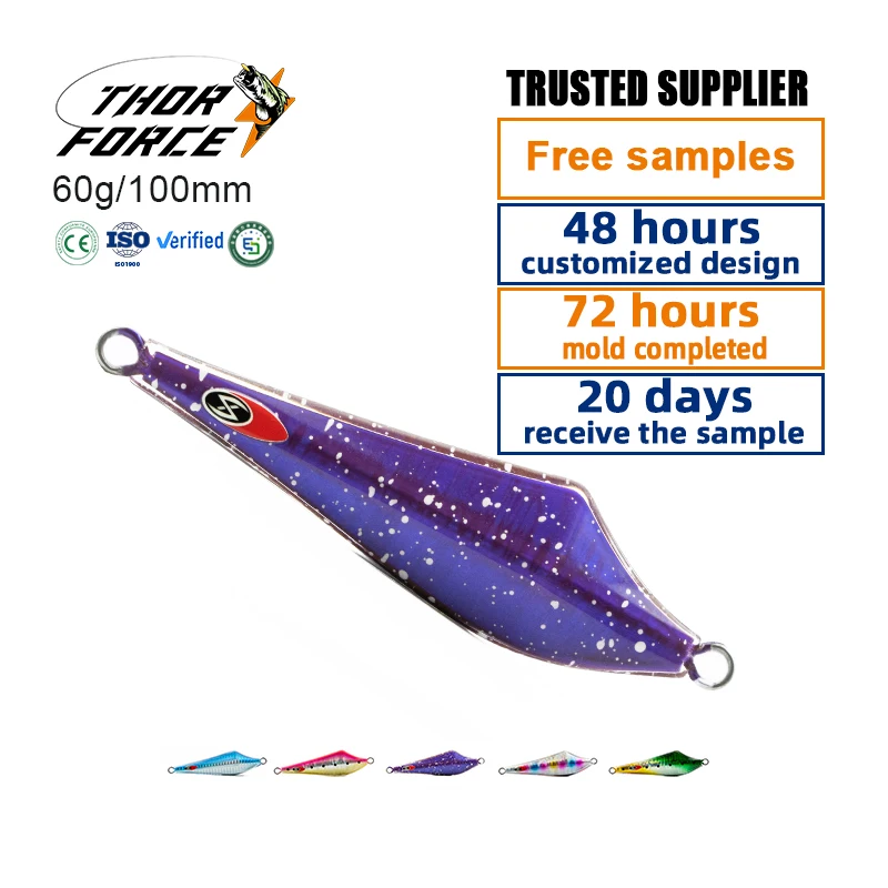 THORFORCE OEM/ODM Epoxy jigs Hard Body 60g/100mm Artificial epixy resin lure Metal Lure Sinking Fishing Lure bait