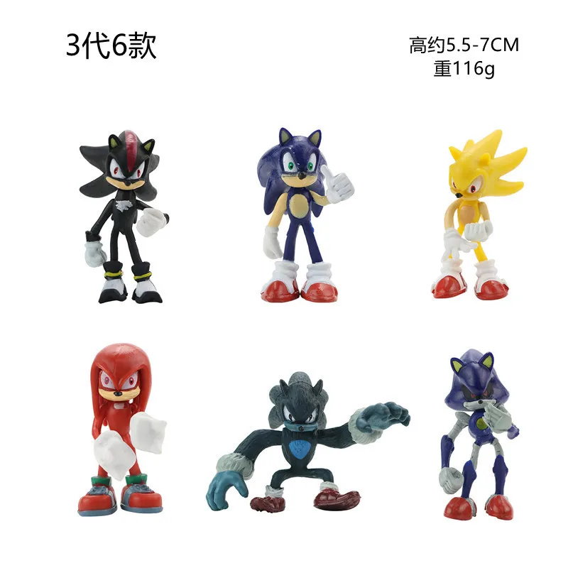 Hot Selling Cartoon action Anime Super Sonics Figurine PVC Figure Toys Game Model Doll Figure Ornaments for Boys Kids Gift