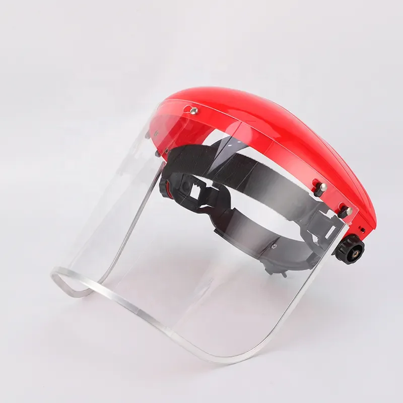 HDPE shell transparent PVC visor ratchet adjustable protective safety full face shield