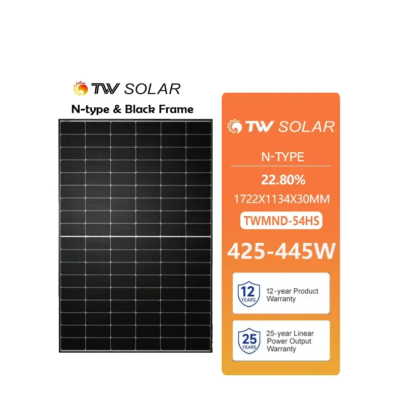 Панель солнечных батарей Tongwei Twmnh-48hc 430 Вт 435 440 445 450 двухфазная фотоэлектрическая панель Tw солнечный Pv модул Роттердам склад