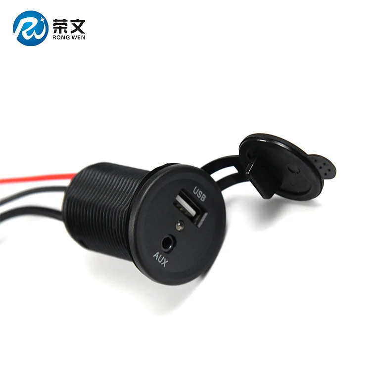 Led Light Ring 2.1A Single Port Socket Mobile Phone USB Car Charger For Car Motorcycle Bus