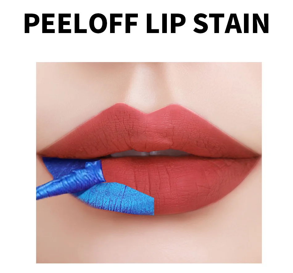 Waterproof Lasting Lip Glaze Matte Staying Base Color Lip Tinting Tear Off Liquid Lipstick Peel-off Lip Stain Fit Colors Blue 5G