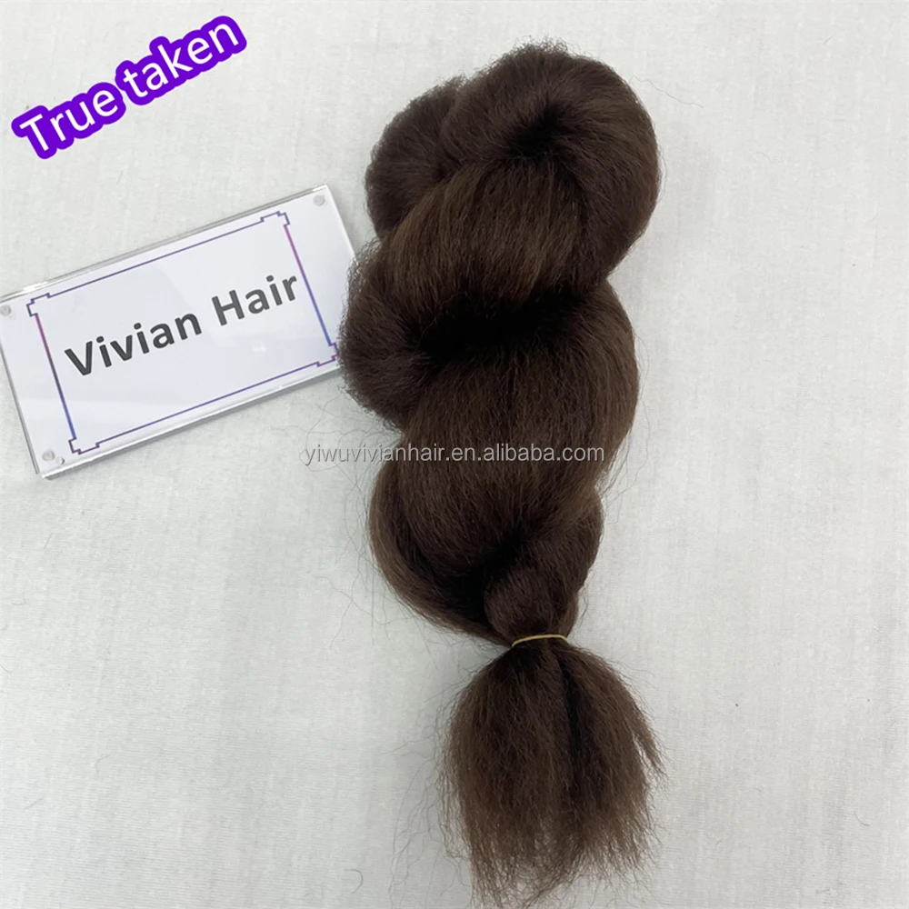 Vivian Hair factory platinum fibre direct top quality meche kinky afro feel like naturel bulk for braiding kinky straight hair