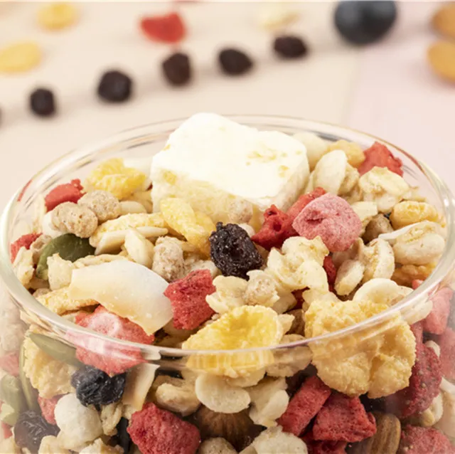 China Healthy Snack Dried Yogurt Baked Cereal Fruits Mix Nuts Richy Cereal Quaker Oats