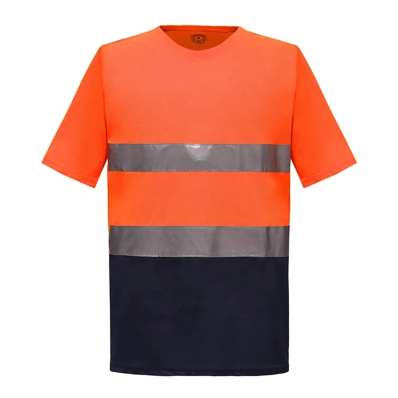 ANSI Class 3 Reflective Safety Orange Short Long Sleeve High Visibility Mesh Breathable Shirt Hi Vis Black Shirt