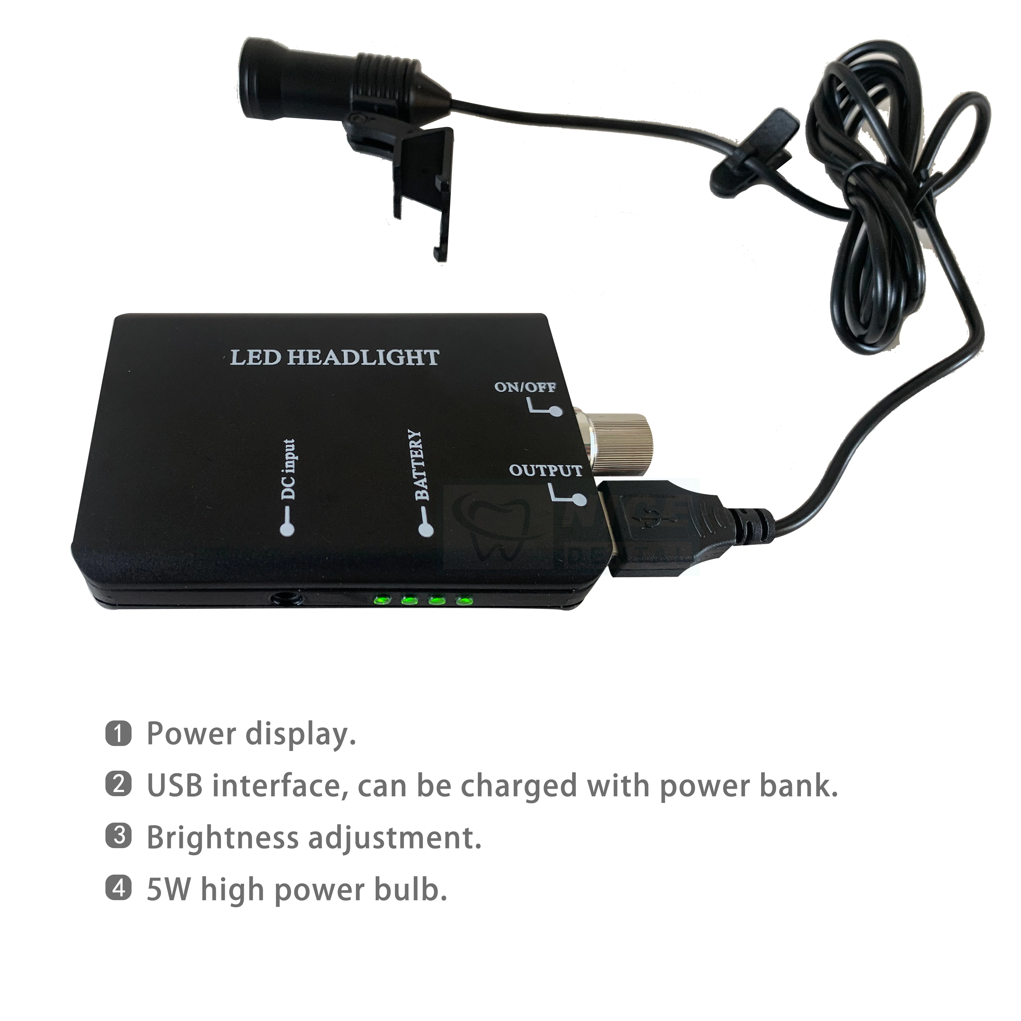 Binocular Dental Loupe 2.5X3.5X Magnification With 5w Headlight LED Headlamp Spotlight Rechargeable Lithium Battery