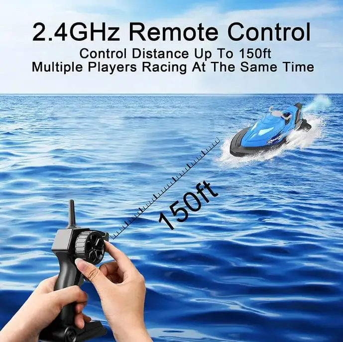 2.4Ghz Remote Control Mist Spraying High Speed Outdoor Mini Jet Ski Rc Racing Motorboat Model Toys For Kid