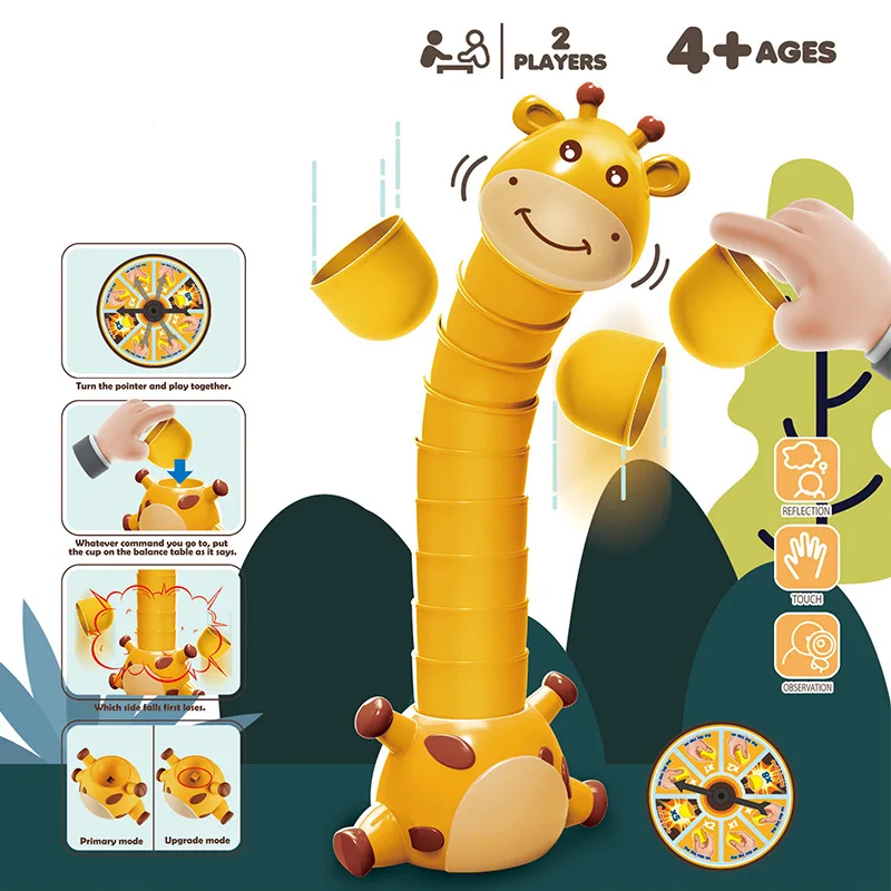 BGL Kids Board Games Family Travel Toy Building Blocks Giraffe Balance Game For children