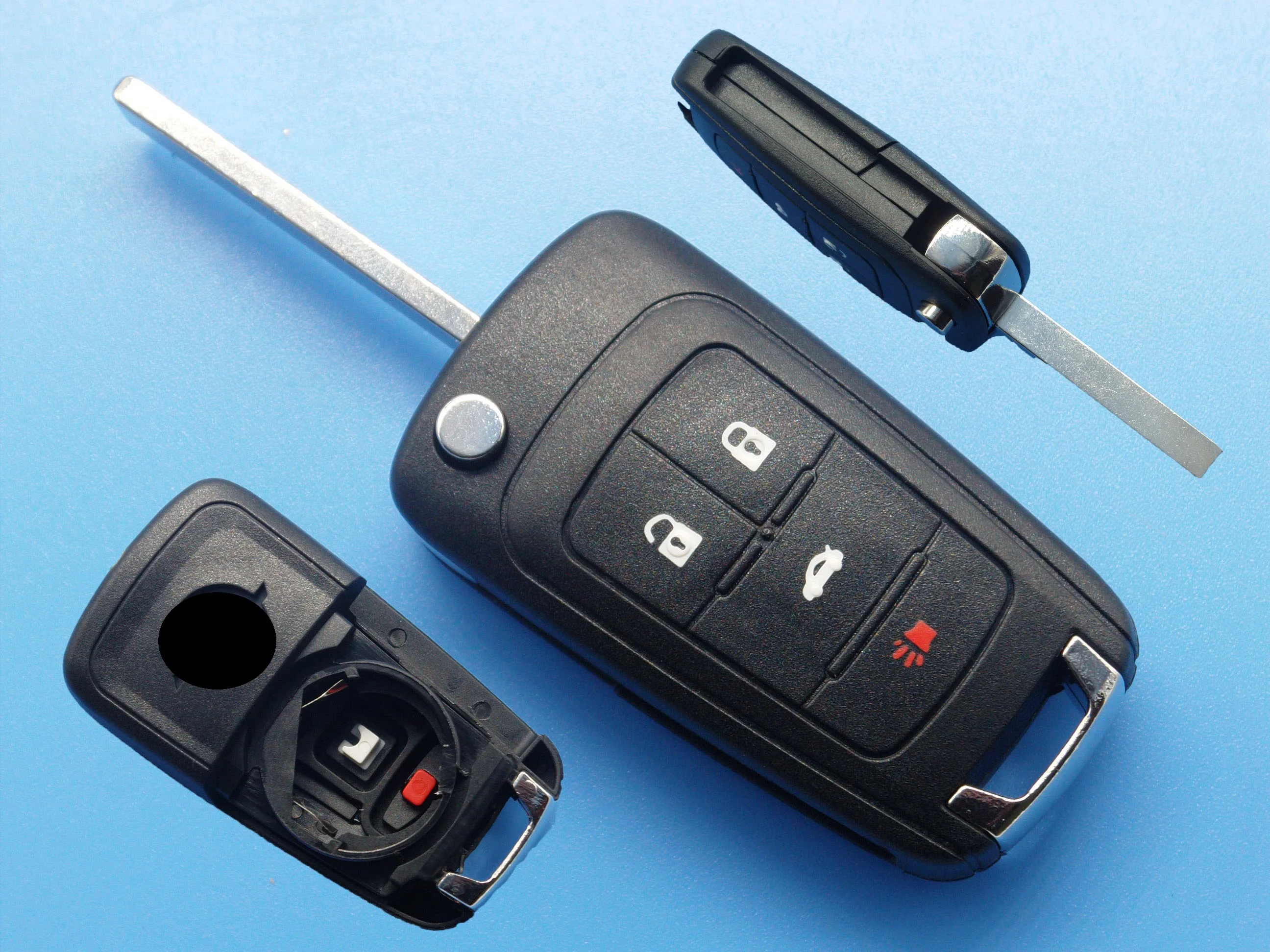 4 buttons uncut blade blank car flip remote key case cover for Vauxhall Opel Corsa