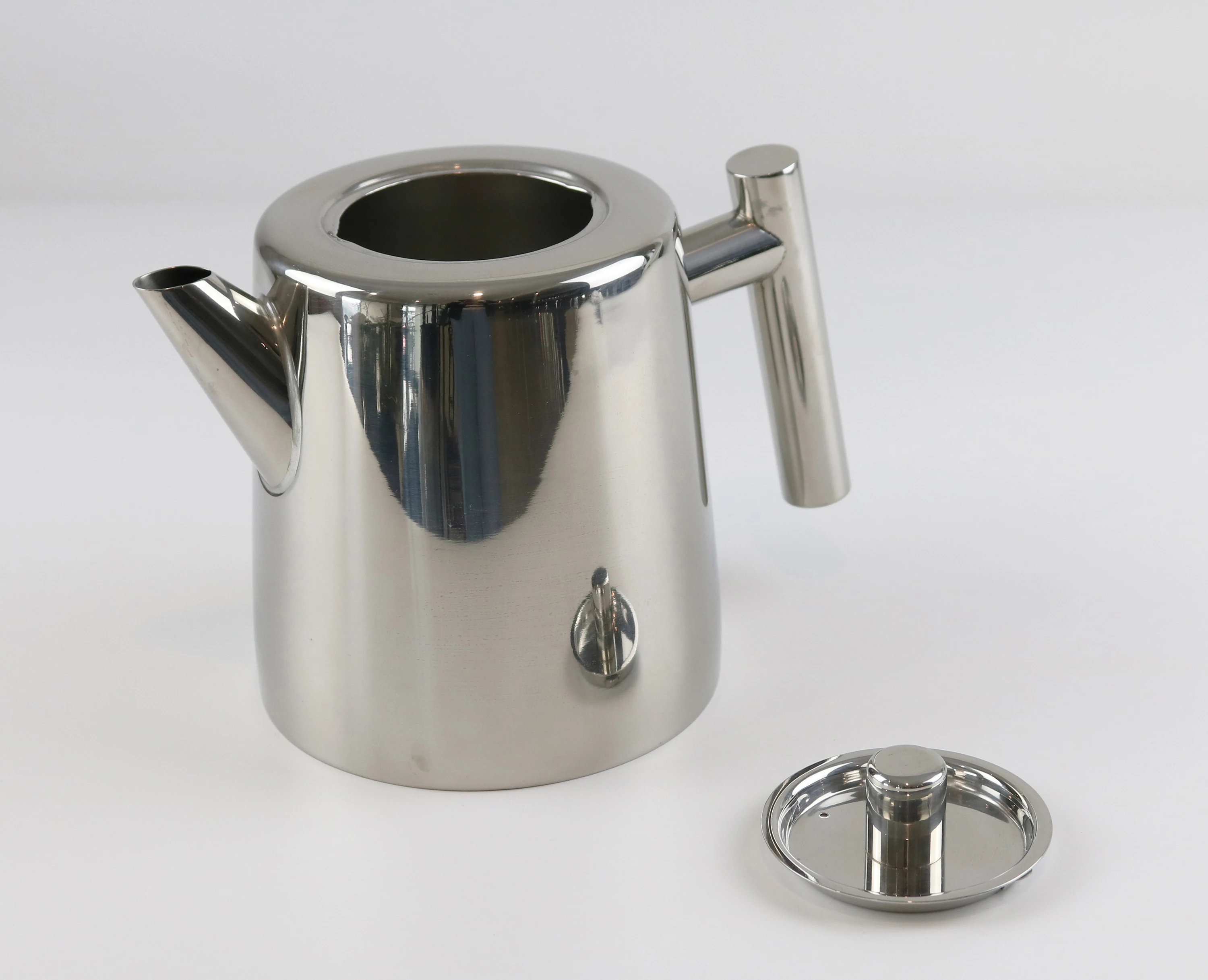 1.2L Tea Maker Mirrored Polished Double Wall Insulated teapot Stainless Steel tea pot