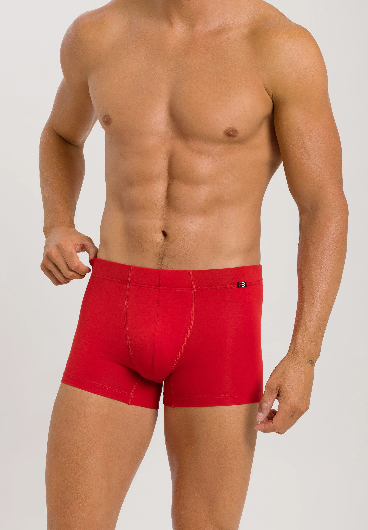 Fashion Mens Simple And Good Quality Basic Solid Underwear With Custom LOGO On Waistband Boxer Briefs For Male