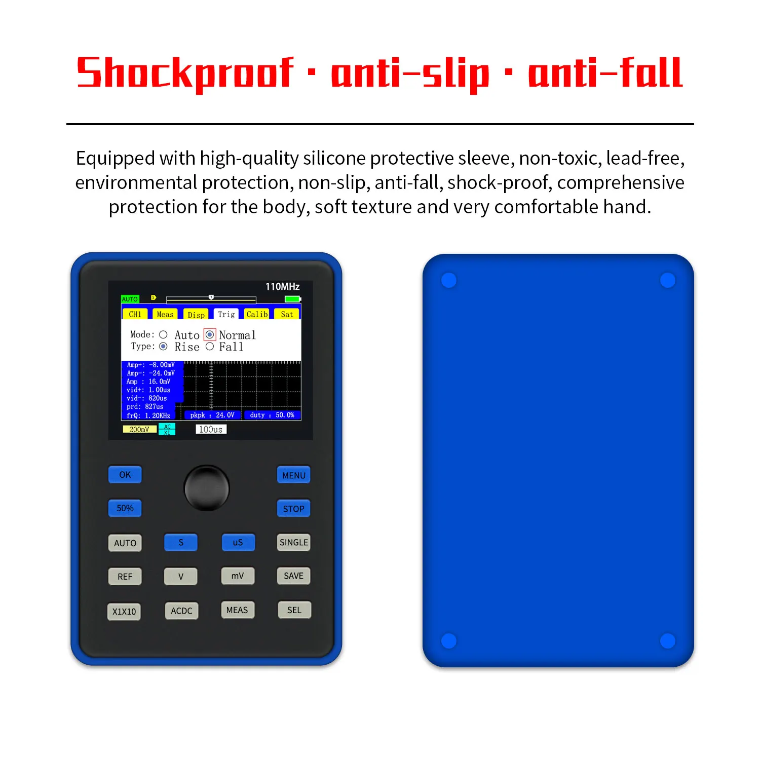 DSO1C15 Professional Digital Oscilloscope 500MS/s Sampling Rate 110MHz Analog Bandwidth Support Waveform Storage