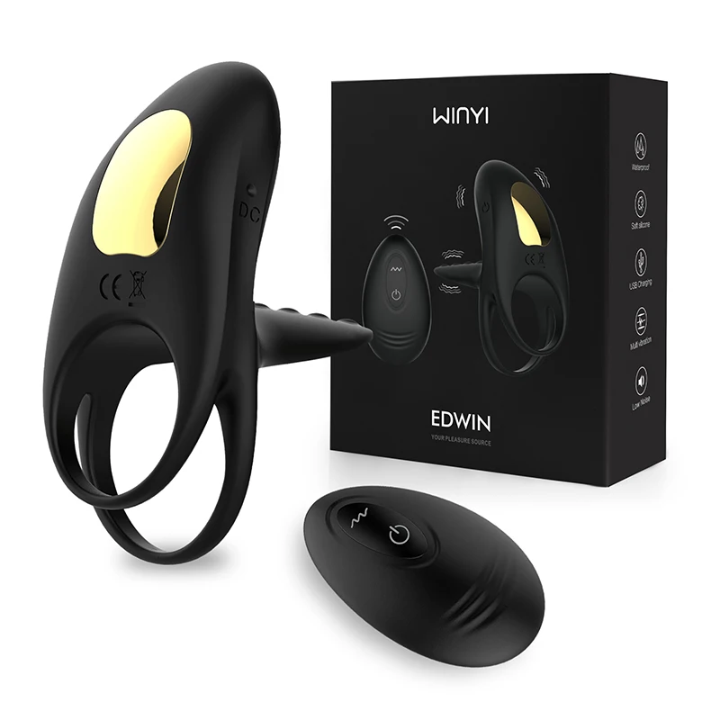 WinYi WaterProof USB Rechargeable Vibrating Cock Ring Medical For Man Big Dildo Silicone Adjustable Penis Ring