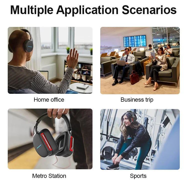 Bestboard Active Noise Cancelling Headphone HIFI 2.4GHZ Blootooth5.0 BT Wireless Headphones With Foldable MIC And Voice Control