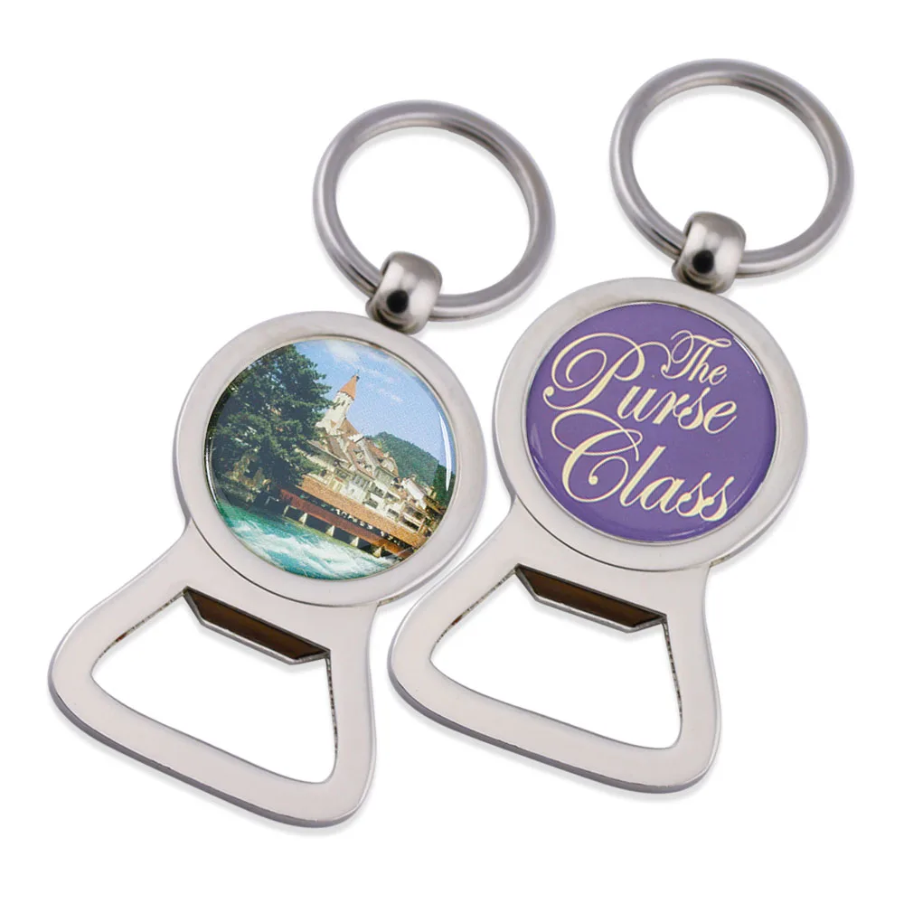 Cute engraveable logo metal custom keyholder key ring beer key chain bottle opener keychain / key holder keyring bottle opener