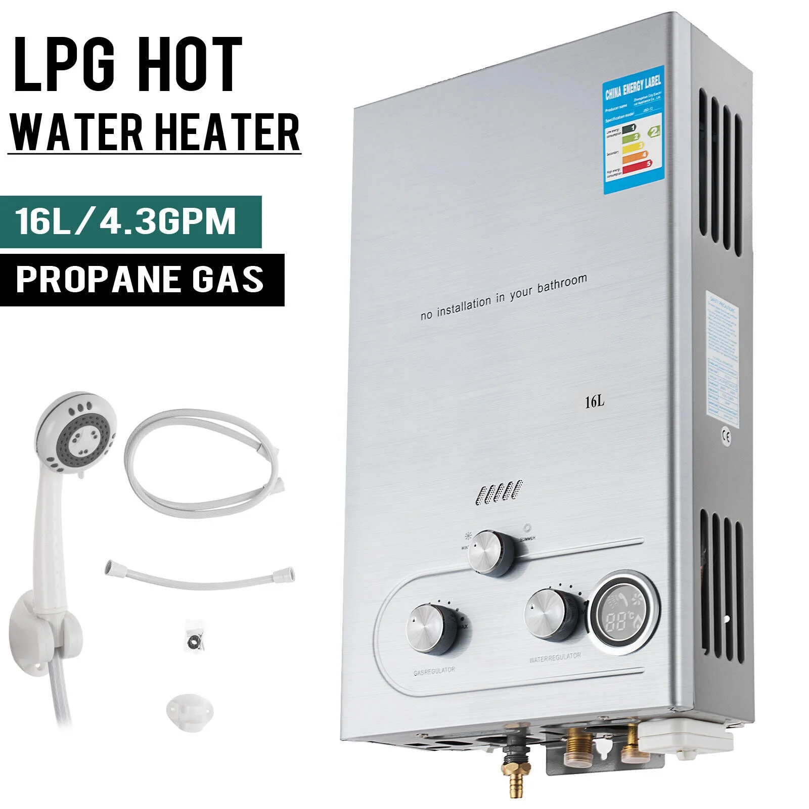 China Golden Supplier Wholesale Price LPG NG Instant Gas Geyser Boiler 6L To 10L 12L 16L 20L Tankless Gas Water Heater