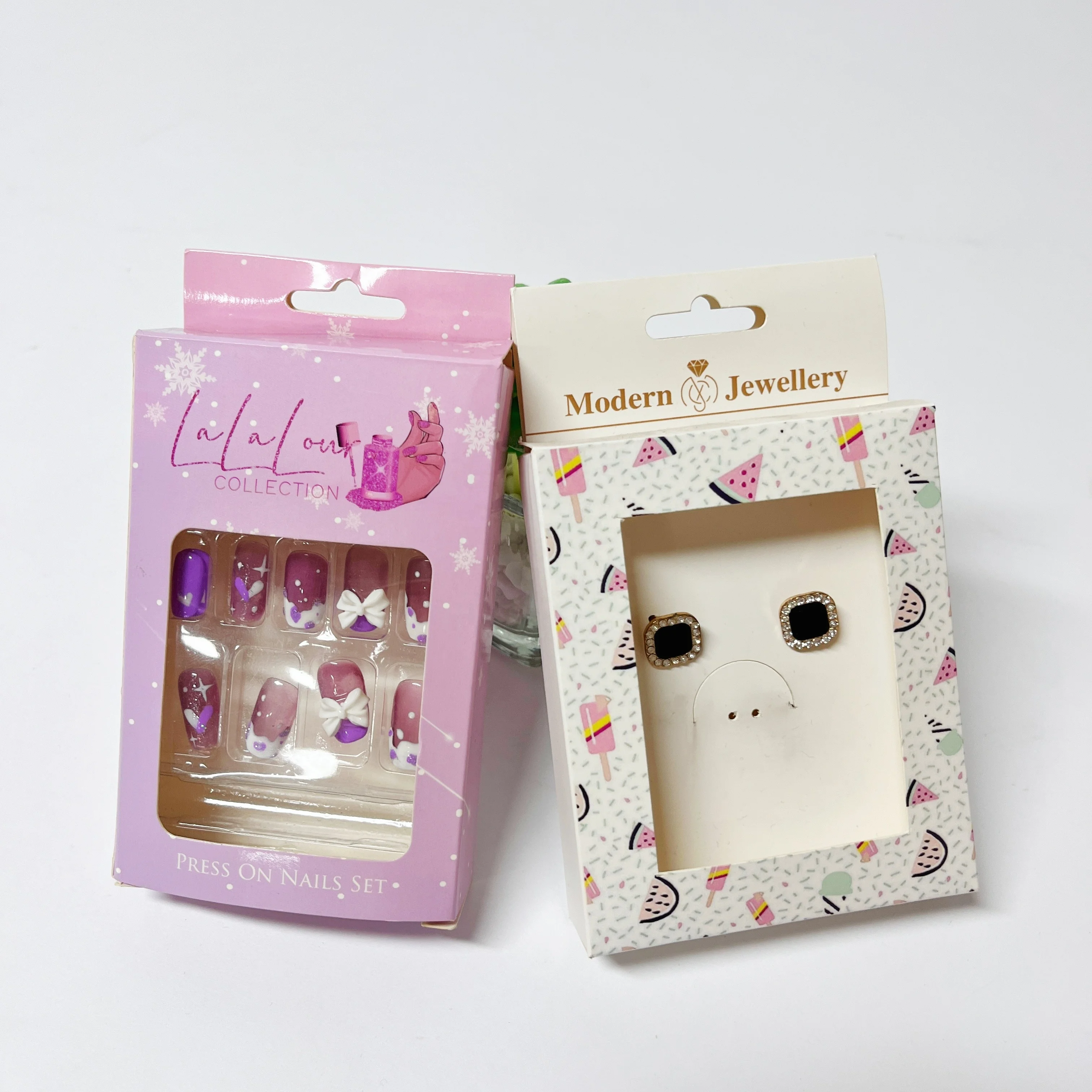 Custom Colorful Logo Cardboard Packaging Box Hair Extensions Packaging Box With PVC Windows