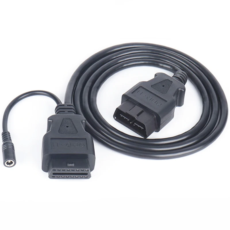 OBD Extension Cable With DC Jack, OBD2 16 pin Female To Male Extender With 5.5 x 2.1mm DC DC5521 Plug For Car Diagnostic Tool