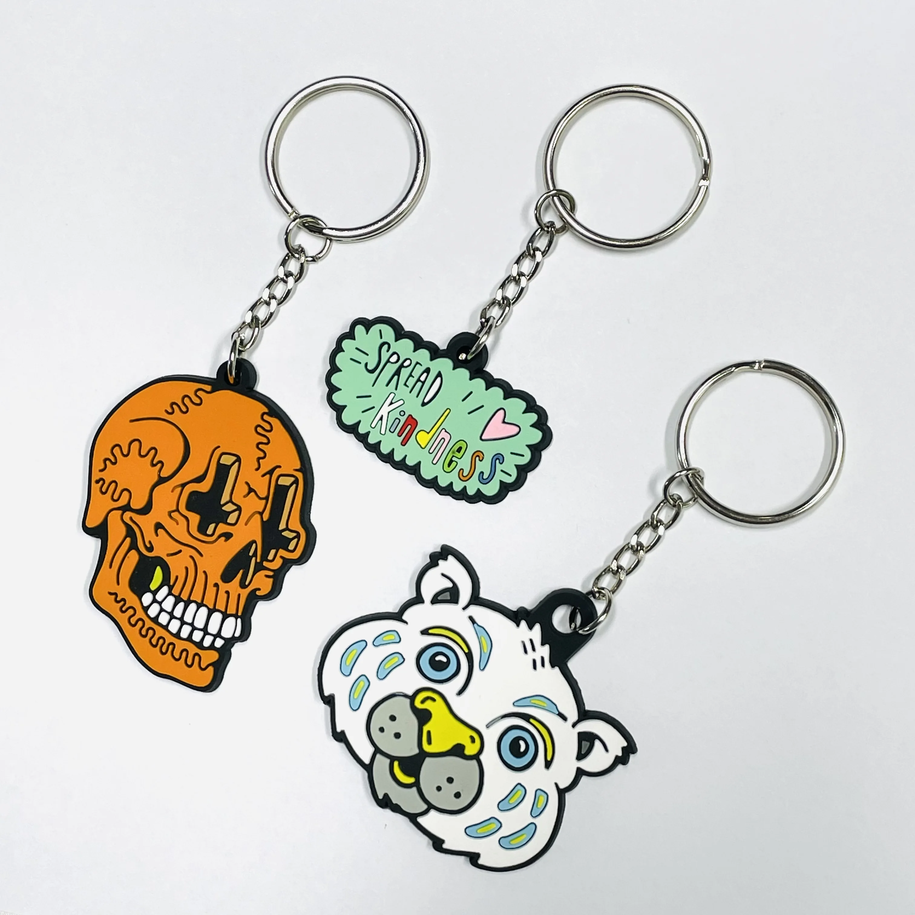 Anime Football Keychains Key Chain Rubber Kawaii Custom Logo Keychain Wholesale 3d Soft PVC Silicone Die Cut Keyring Llavero