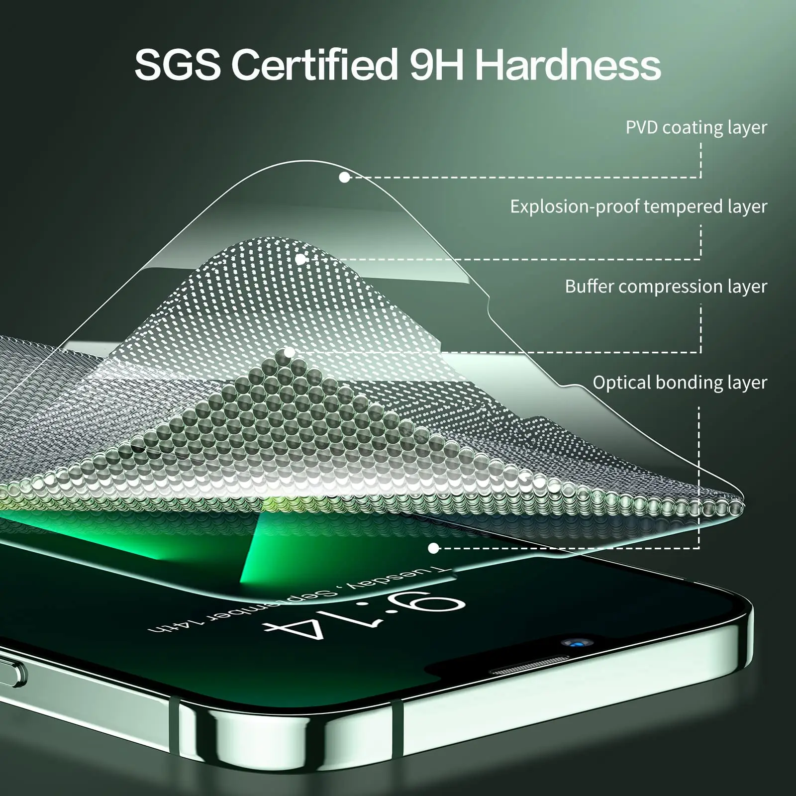 Premium Anti-Shock Mobile Phone Tempered Glass Phone Case Screen Film for iPhone 15 14 13 12 Pro max Full Cover Screen Protector
