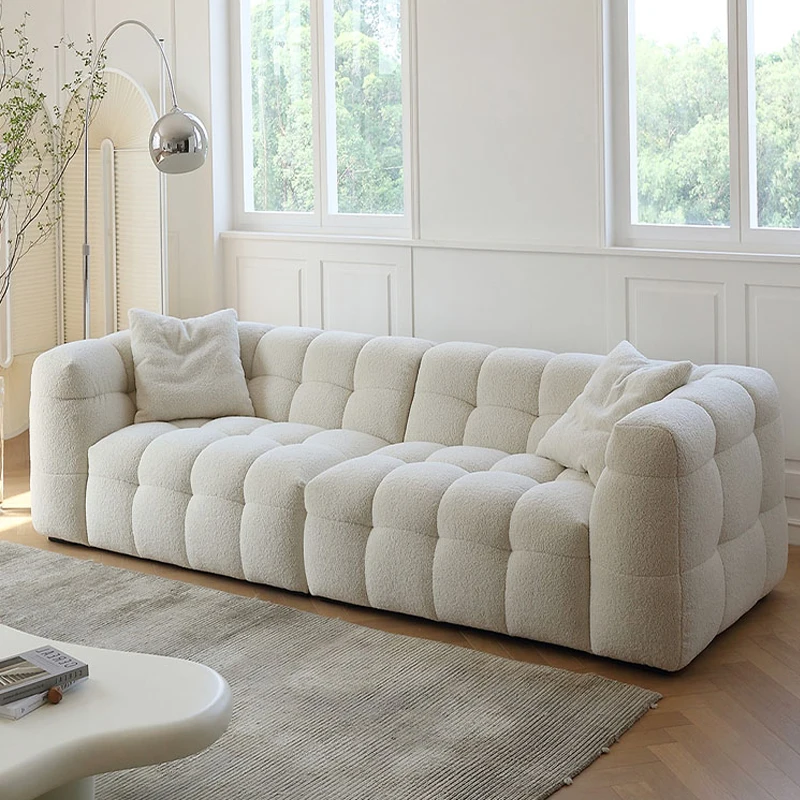 Modern design fabric sofa 3 seater nordic sofa set minimalist cotton candy sofa for living room