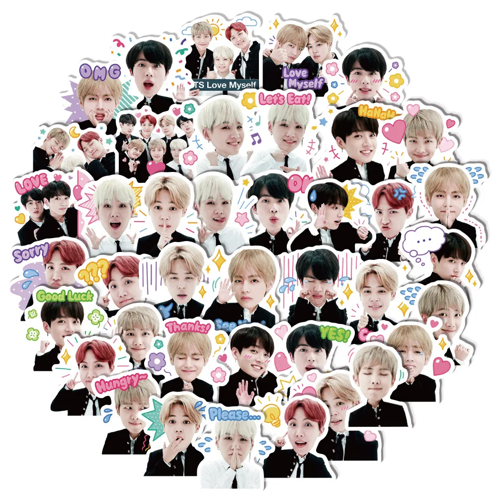 ZY1729C 40Pcs Custom Korea Star Stickers Waterproof Cartoon Decorative Laptop Skateboard Cellphone Luggage Guitar For Teen Decal