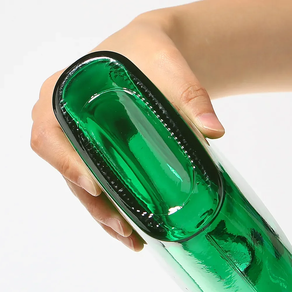 Оптовая продажа Заказная цветная стеклянная бутылка желтая синяя изумрудно-зеленая для ликера вина текилы водки виски