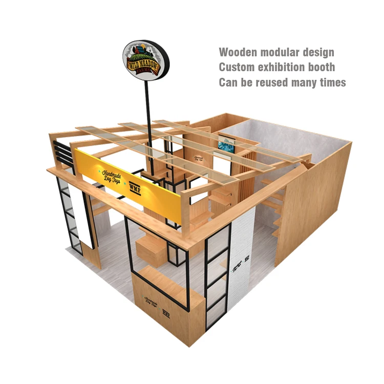 IZexpo Quick Setup Trade Show Display LightBox Art Museum Experience Advertising Stand Custom Wooden Modular Pet Tradeshow Booth