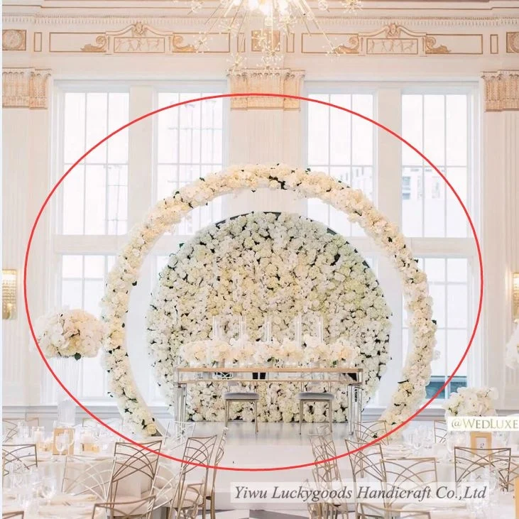 LG20190320-4 super quality round stage background metal wedding arch for stage decorations wholesale