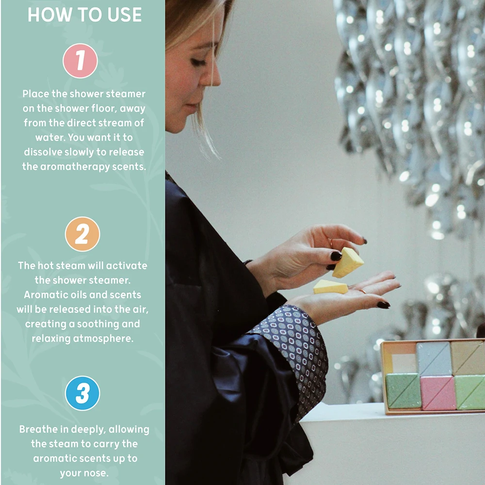 8pcs Calming Essence Heavenly Fragrances Perfect Gift Luxury Aromatherapy Relaxing Shower Steamers