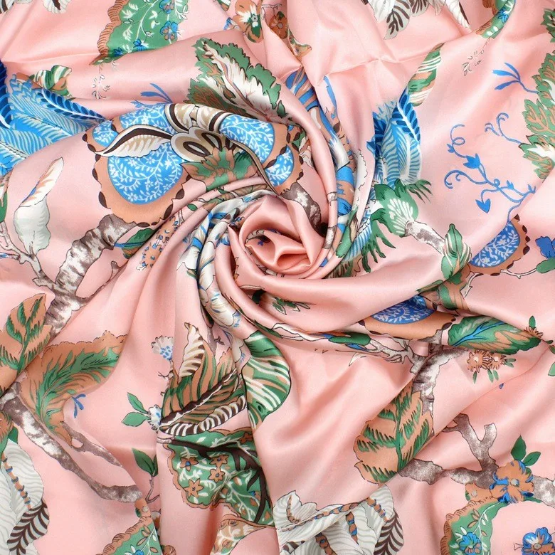 China Factory Supplier custom digital printing 6A Grade 100% mulberry silk Satin printed fabric in stock for clothes