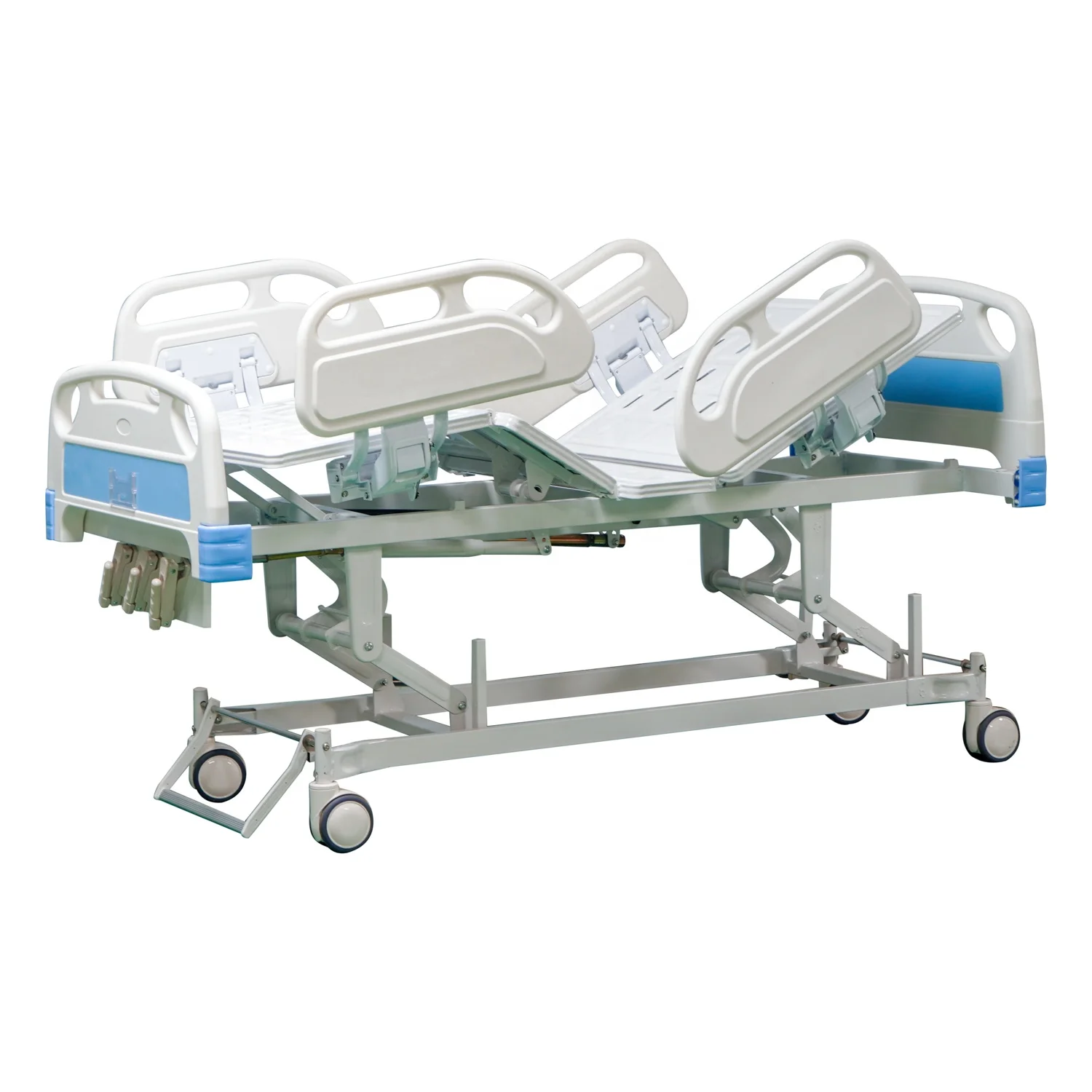 3-Crank Manual Hospital Bed Metal and ABS Material for Patient Care