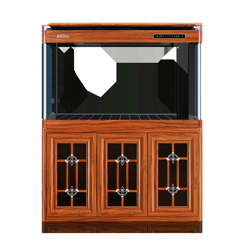 Minjiang large living room household hot curved arc Landing dragon water free ecological fish tank