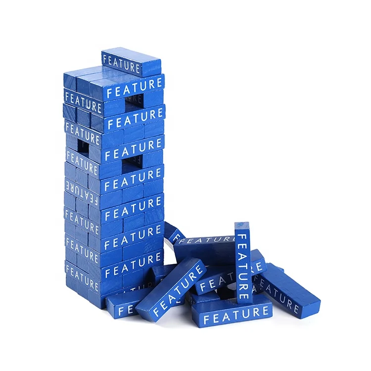 Giant tumbling tower blocks with a durable carrying bag