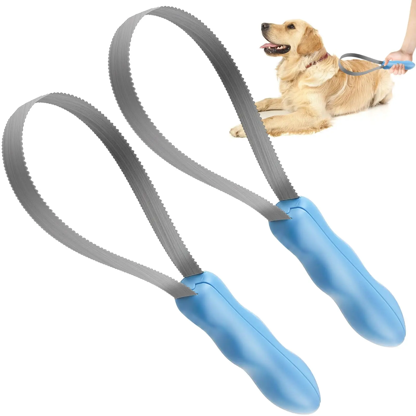 Petdom Stainless Steel Horse Shedding Tool Dual-Sided De-Shedding Brush Removal Blade Dogs Shredding Brush