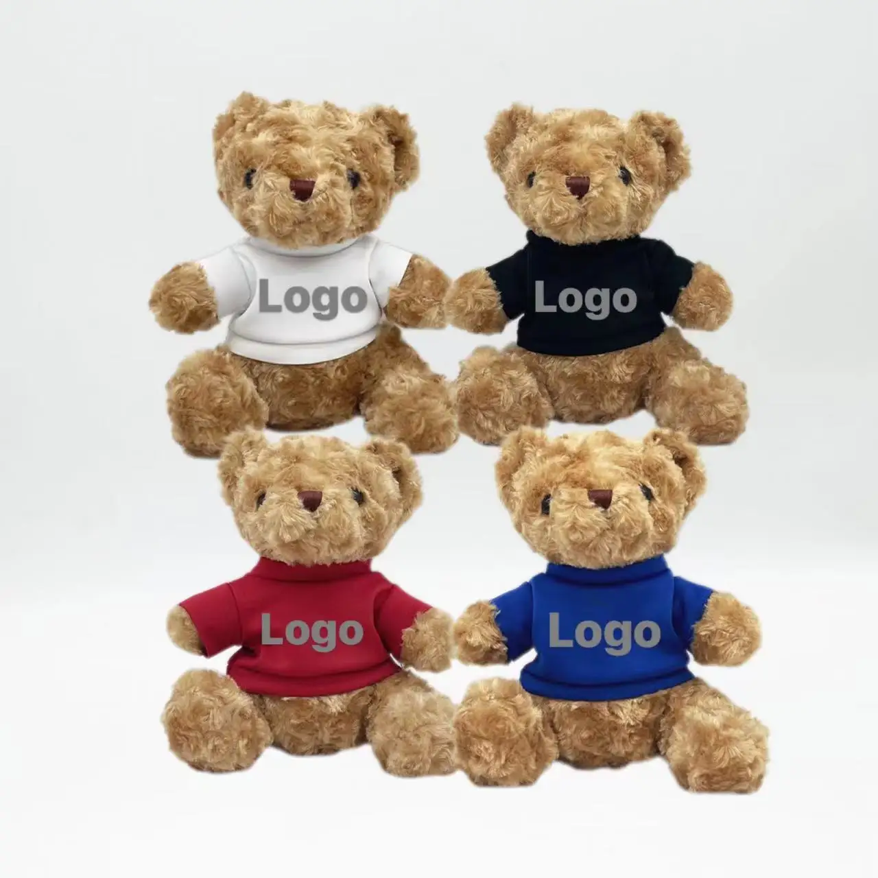 CPC Customize Stuffed Animal plush Bear with T-Shirts  Sublimation 22cm  Teddy Bears with  Logo Shirts   Plush gifts