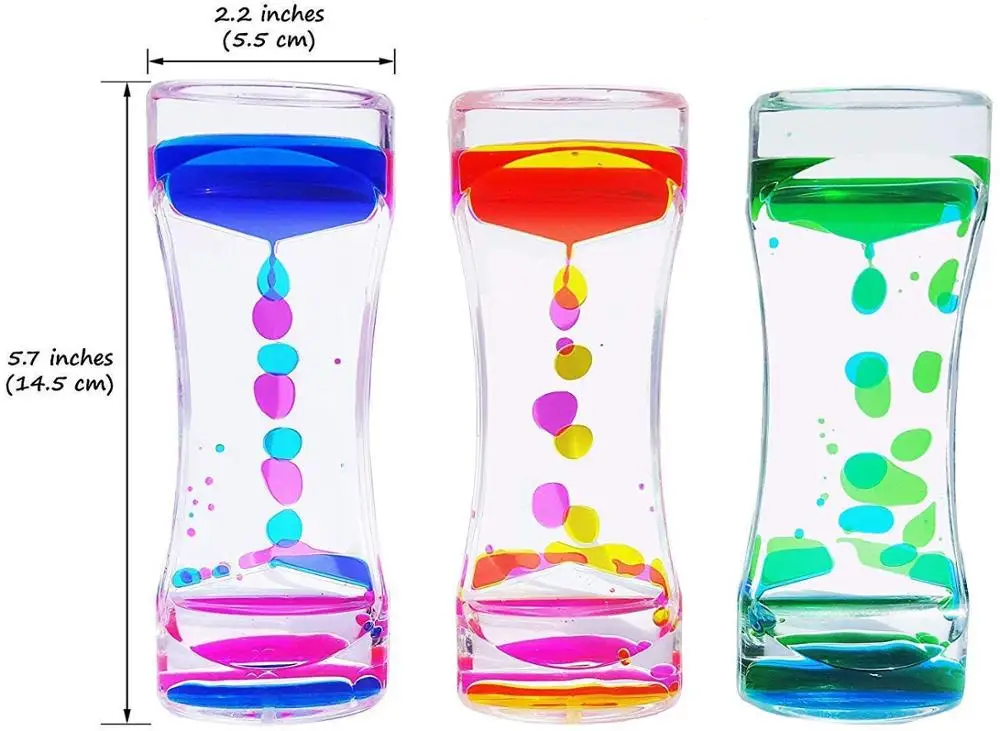 hottest selling Liquid timer Bubbler Visual Sensory Timer New Big Calming Sensory Drip Drop Color Water Bubble Toy