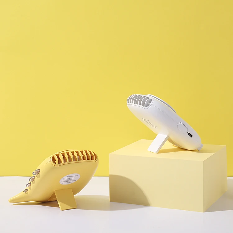 CYNRIN Portable Bladeless Rechargeable Battery Mini LED Air Cooling USB Flexible Goose Neck Fan Kids Neck-Fan Cute With Light