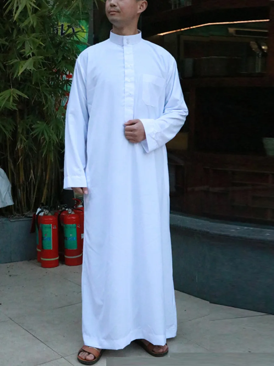 
Abaya Islamique Homme Popular White Sudanese Thobe Islamic Qatar Thobe Traditional Arab Men Worship Robe Thawb Mens Dubai Turk 