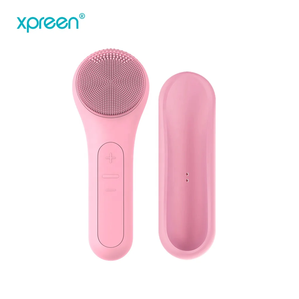 Person skin care manufacturers bulk customized electronic heated silicone exfoliating sonic electric facial cleansing brush