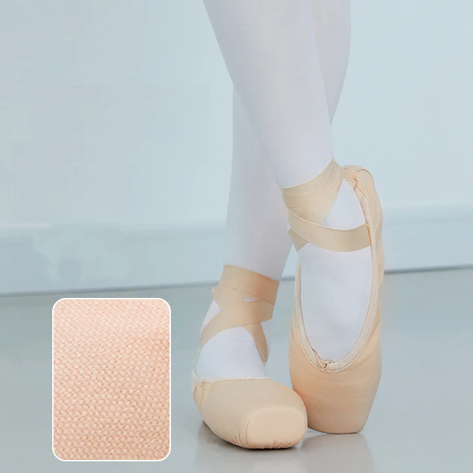 S5113 Professional canvas Ballet Dance Pointe Toe Shoes With Suede Toe  ballet shoes Flat Wholesale Cheap ballet lesson shoes