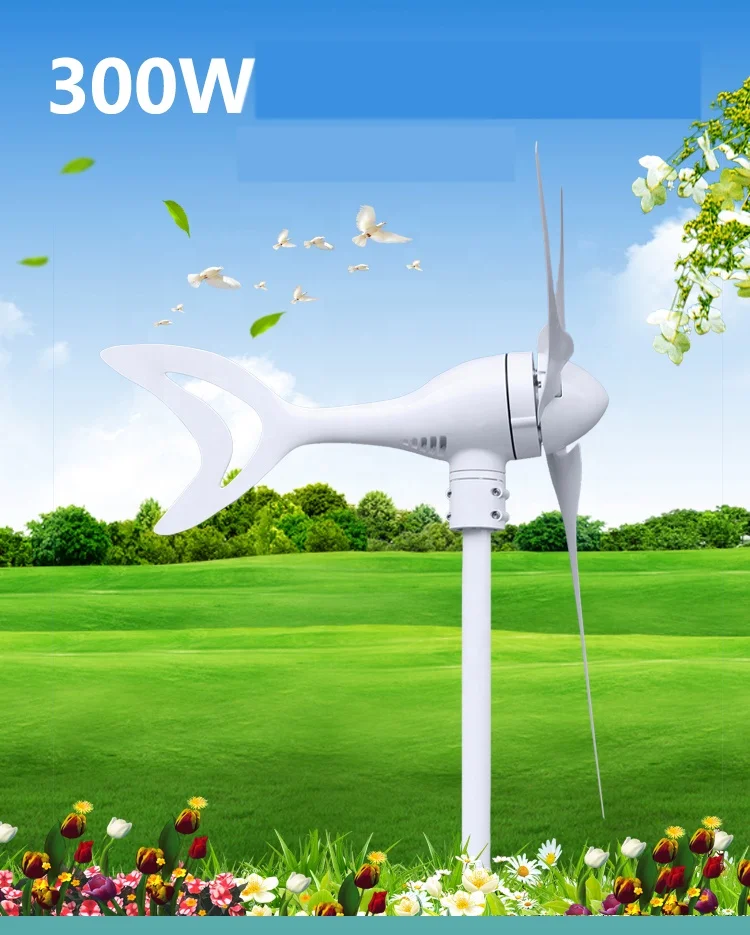 Ветровая генераторная турбина Бытовая ветровая турбина 12V/24v ветроэнергетическое оборудование 300w