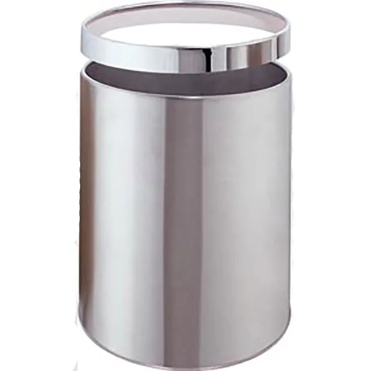 Wholesale 10L Round home waste bins  double stainless steel trash cans Garbage Container Bin for Bathrooms Kitchen Bedroom