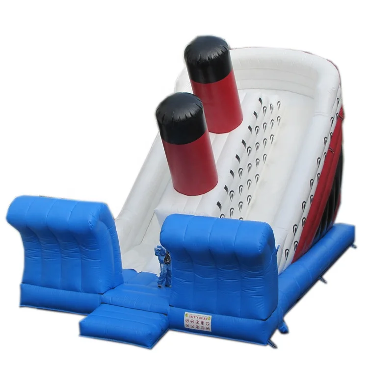 Customized Outdoor games Dry Slide For Kids And Adults inflatable titanic slide for sale