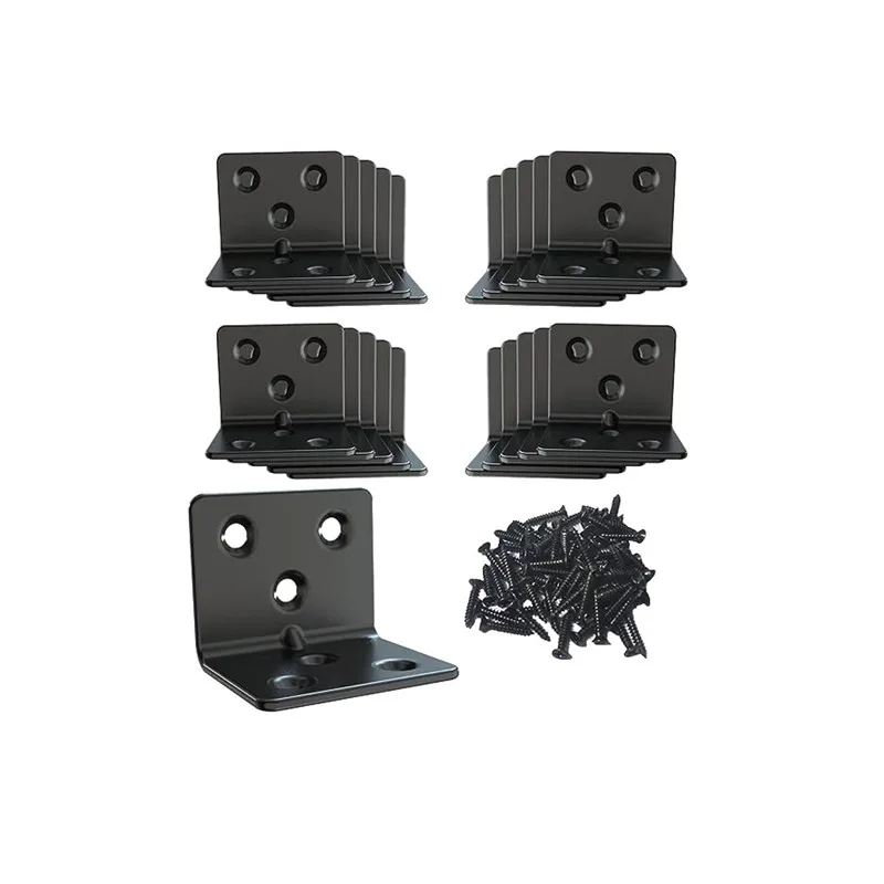 White Stainless Steel Corner Brackets Joint Right Angle Bracket L Shape Heavy Duty Metal Corner Brace Shelf Wall Bracket